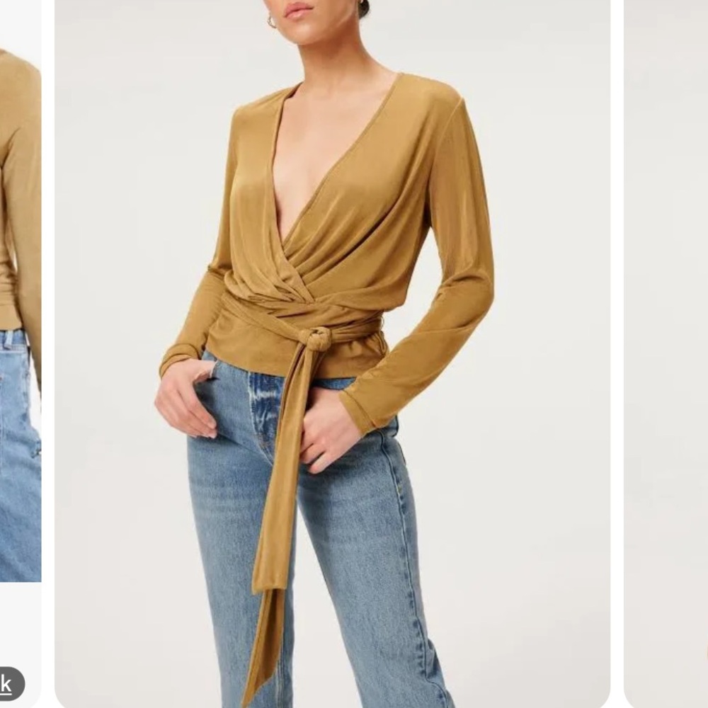 Good American gold shimmer wrap top- Size 0